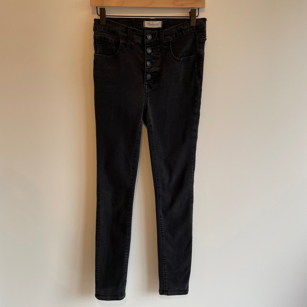 Madewell Mid Rise Skinny Jeans‎ Black Button Fly Size 27